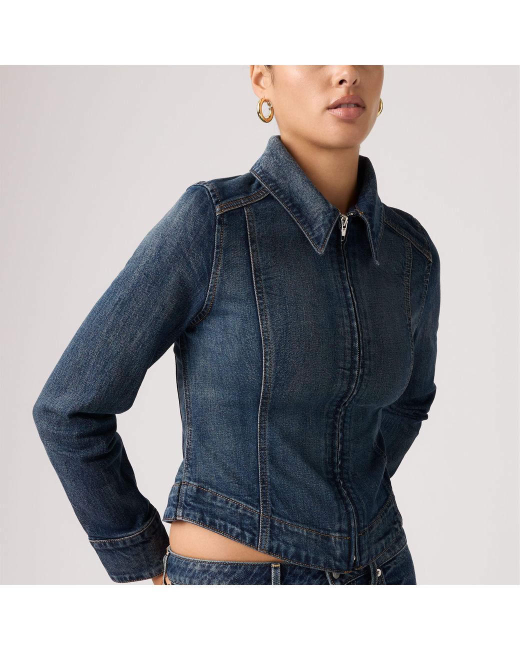 Levi's Blue Stretch Fitted Trucker Jacket