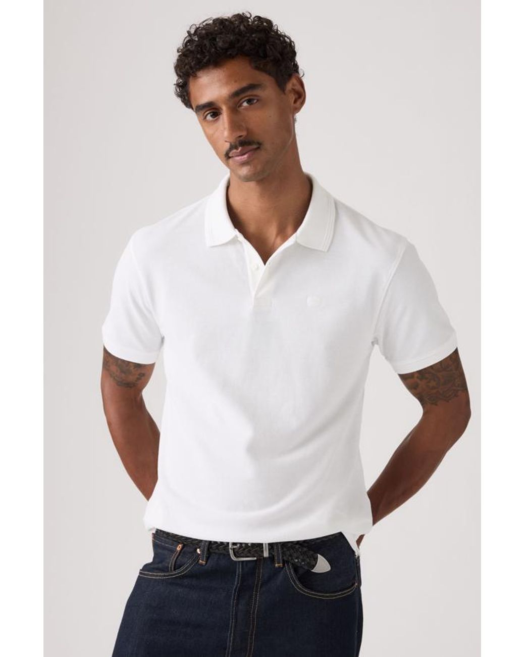 Levi's White Original Polo for men