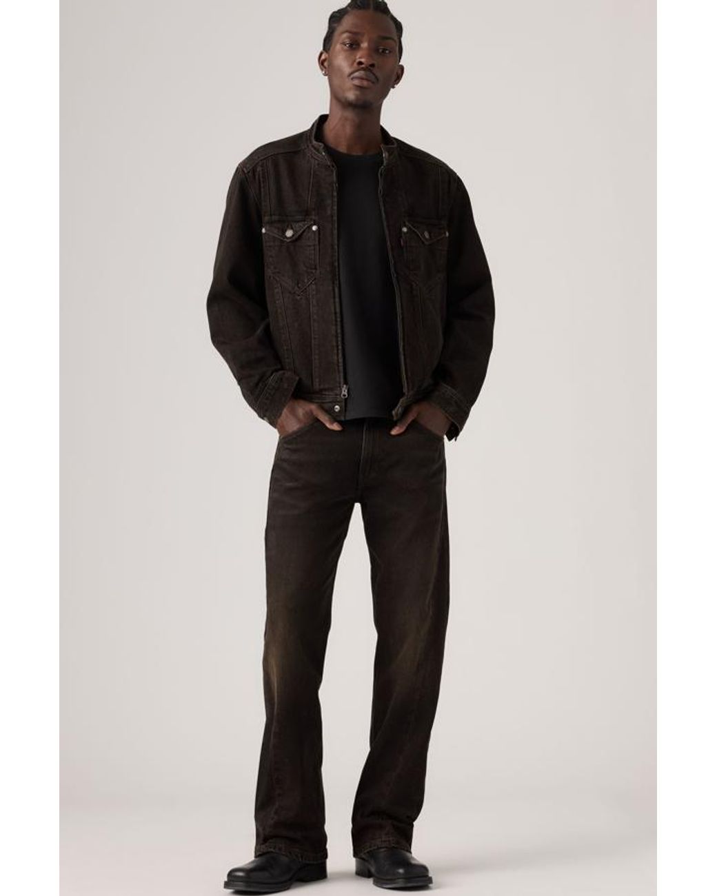 Levi's Black Twisted Slim Kick Flare Jeans for men