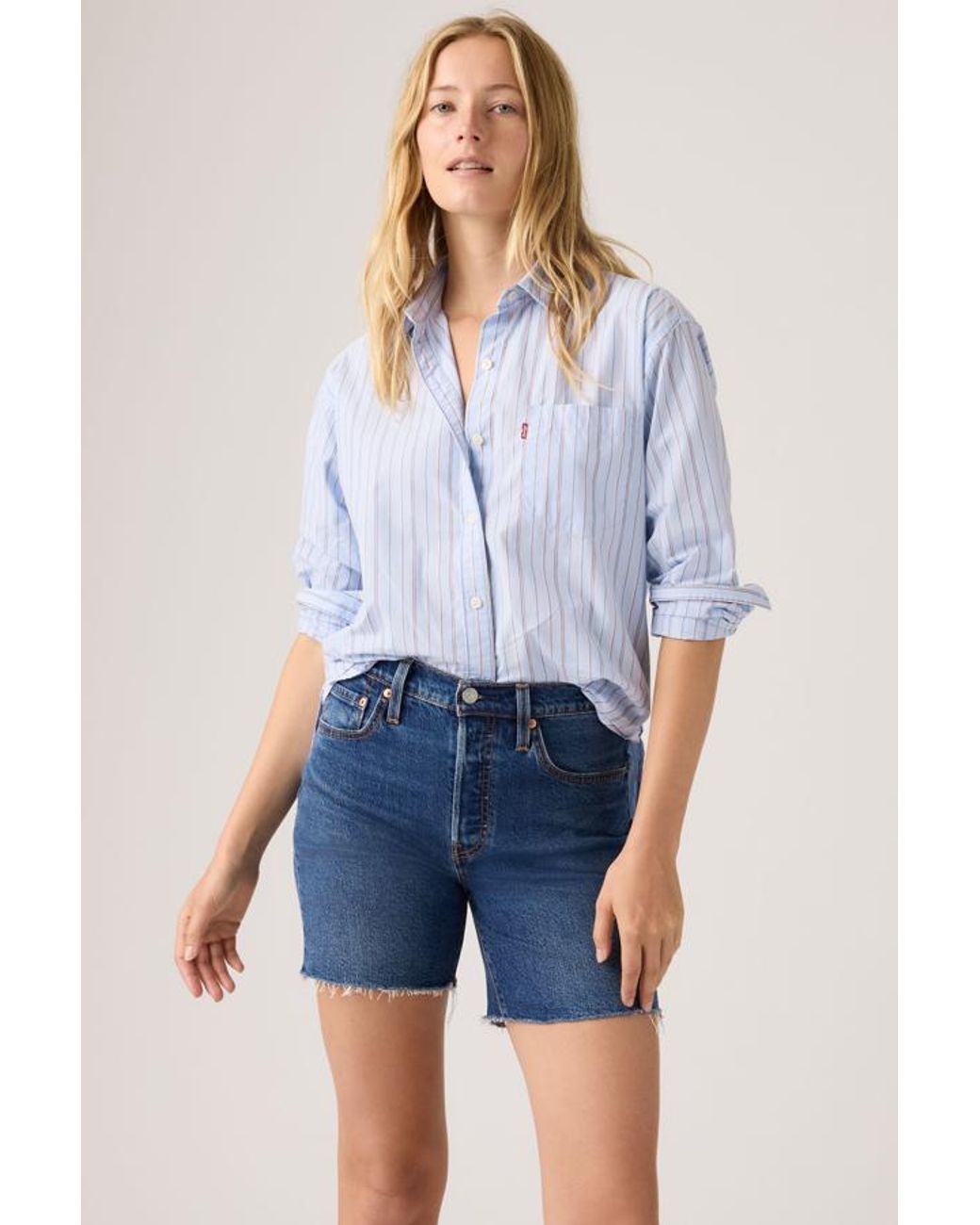 Levi's Blue 501 Mid Thigh Lightweight Shorts