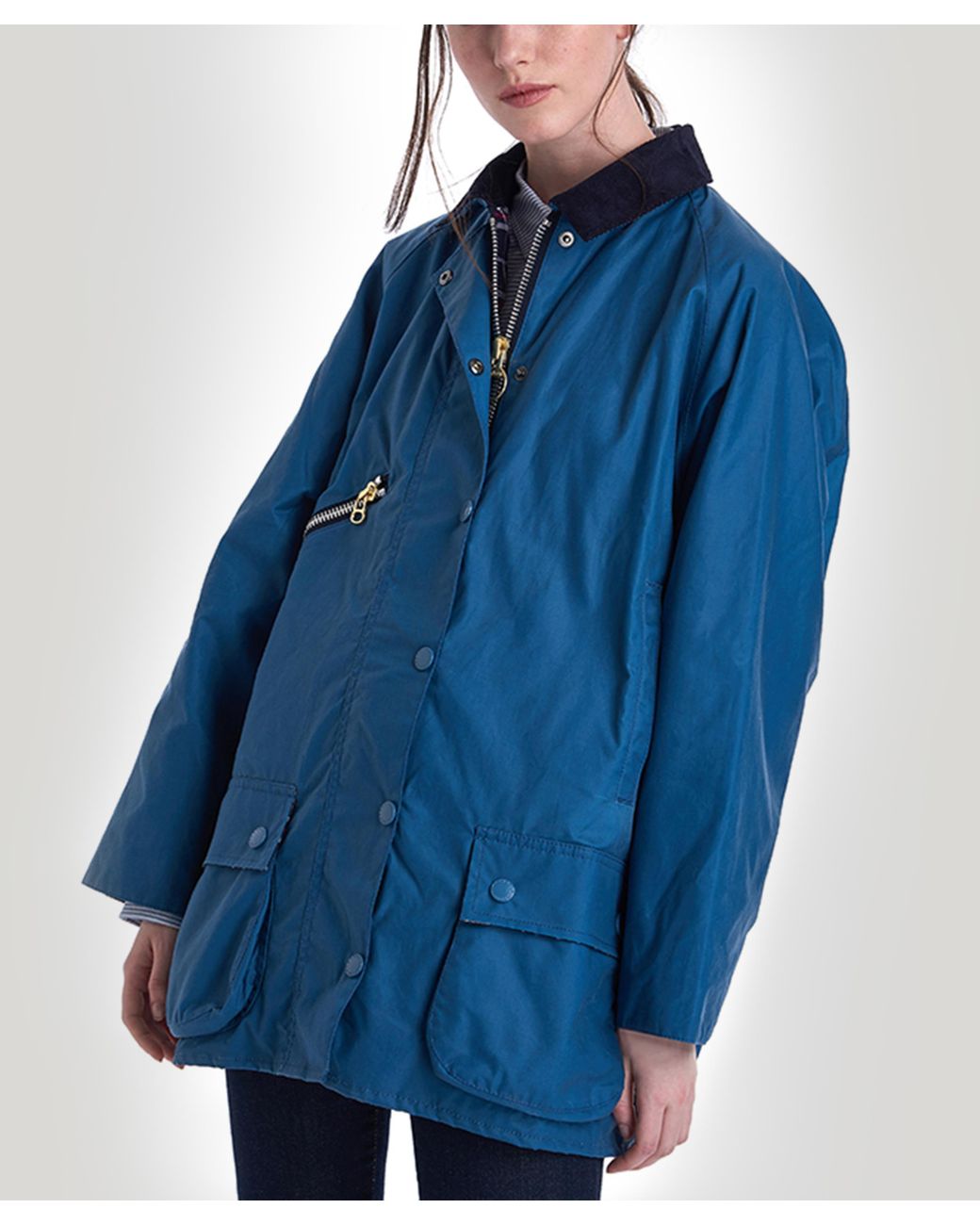 Barbour By Alexachung Edith Waxed Cotton Jacket in Denim Blue (Blue) | Lyst  Canada