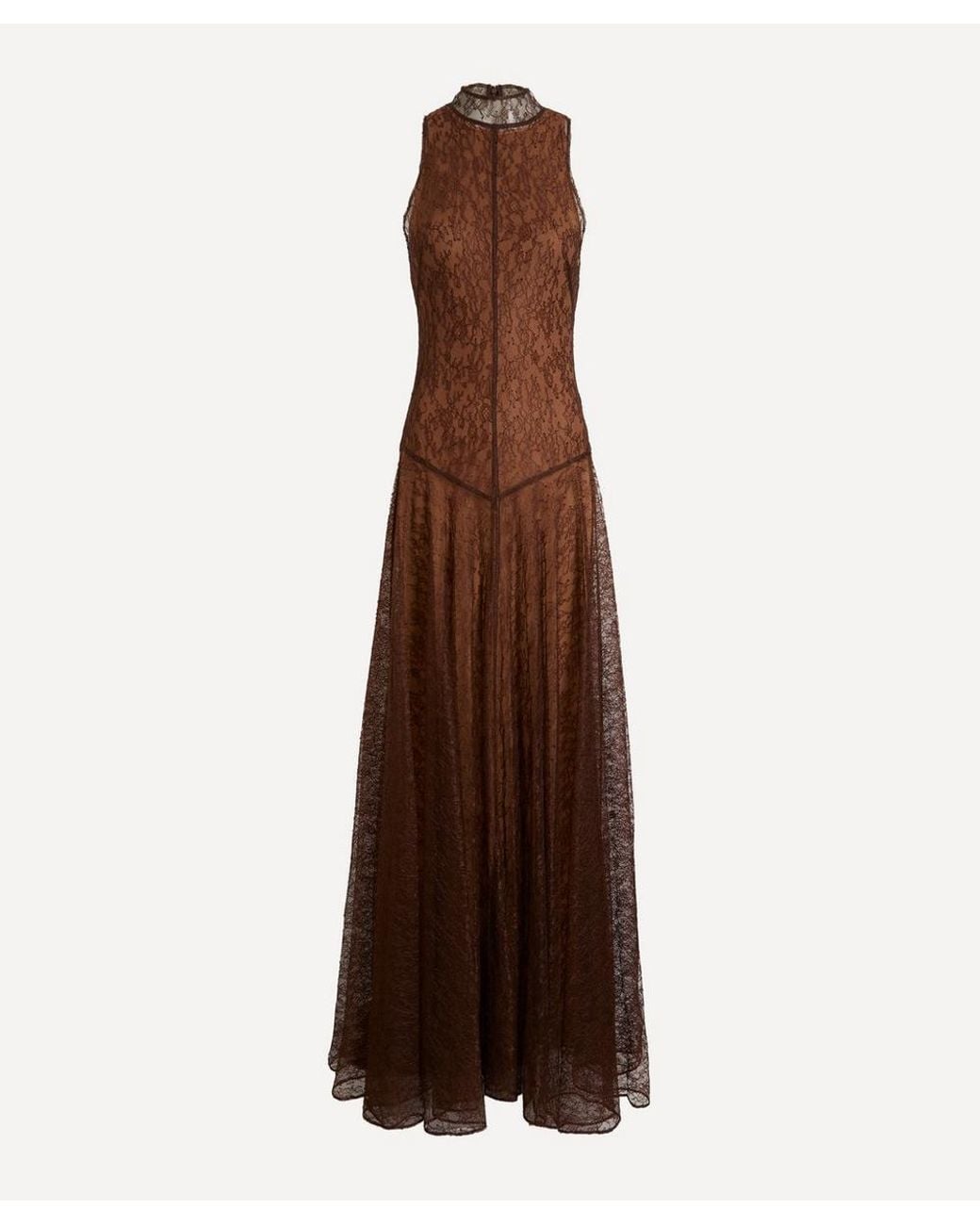 De La Vali Brown Foehn Maxi Dress