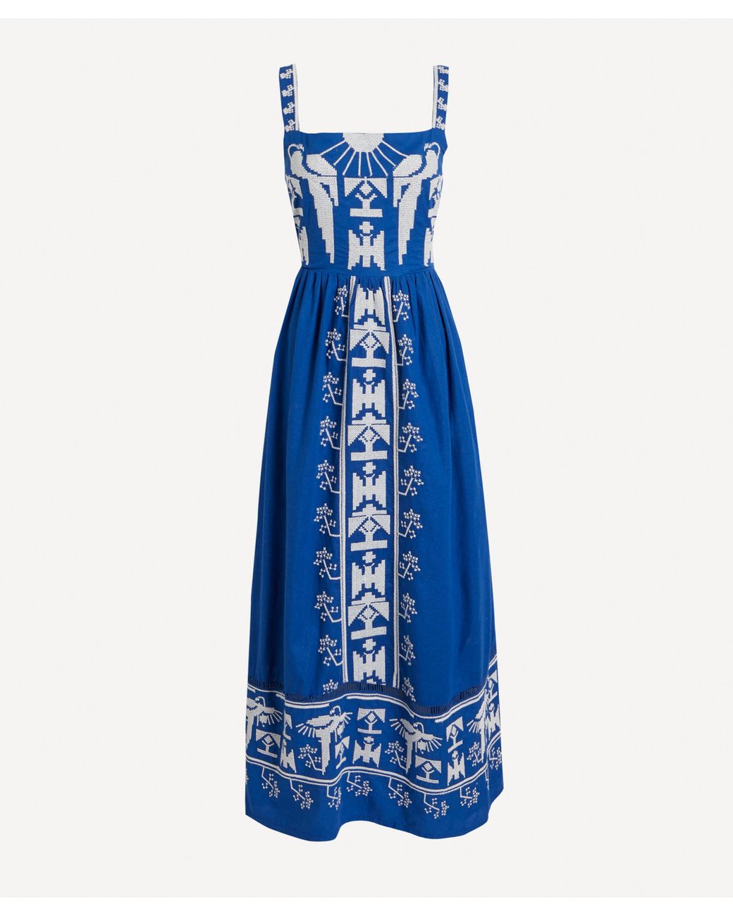 FARM Rio Synthetic Navy Macaw Embroidered Maxi-dress in Blue | Lyst