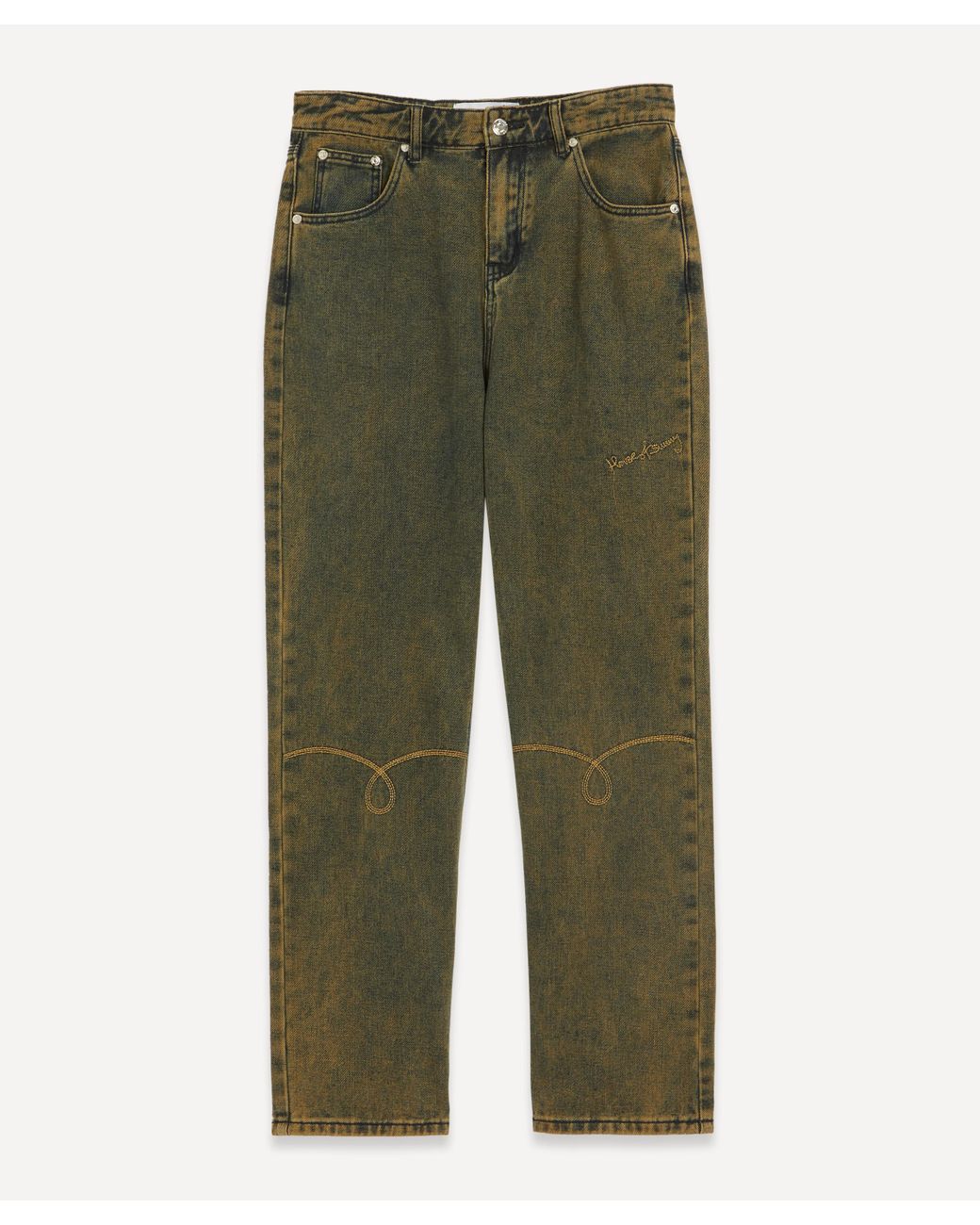 House Of Sunny Women s Courtyard Embroidered Straight Jeans Xl in Green Lyst UK