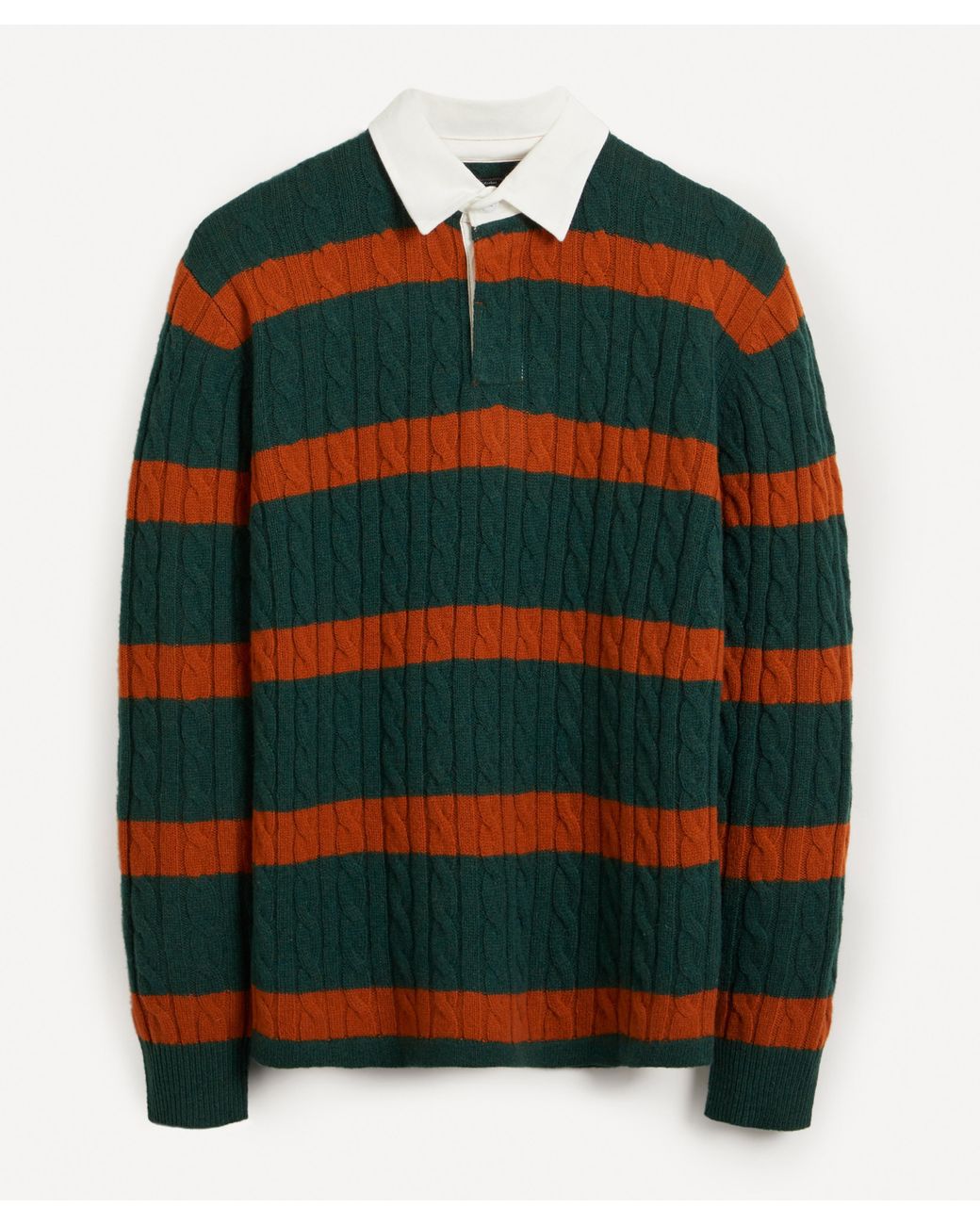 Beams Plus Cotton Striped Cableknit Rugby Jumper for Men Lyst