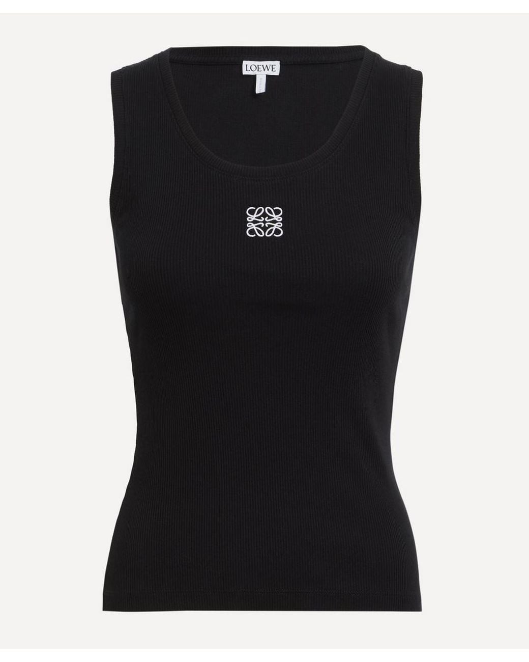 Loewe Anagram Ribbed Tank Top in Black | Lyst