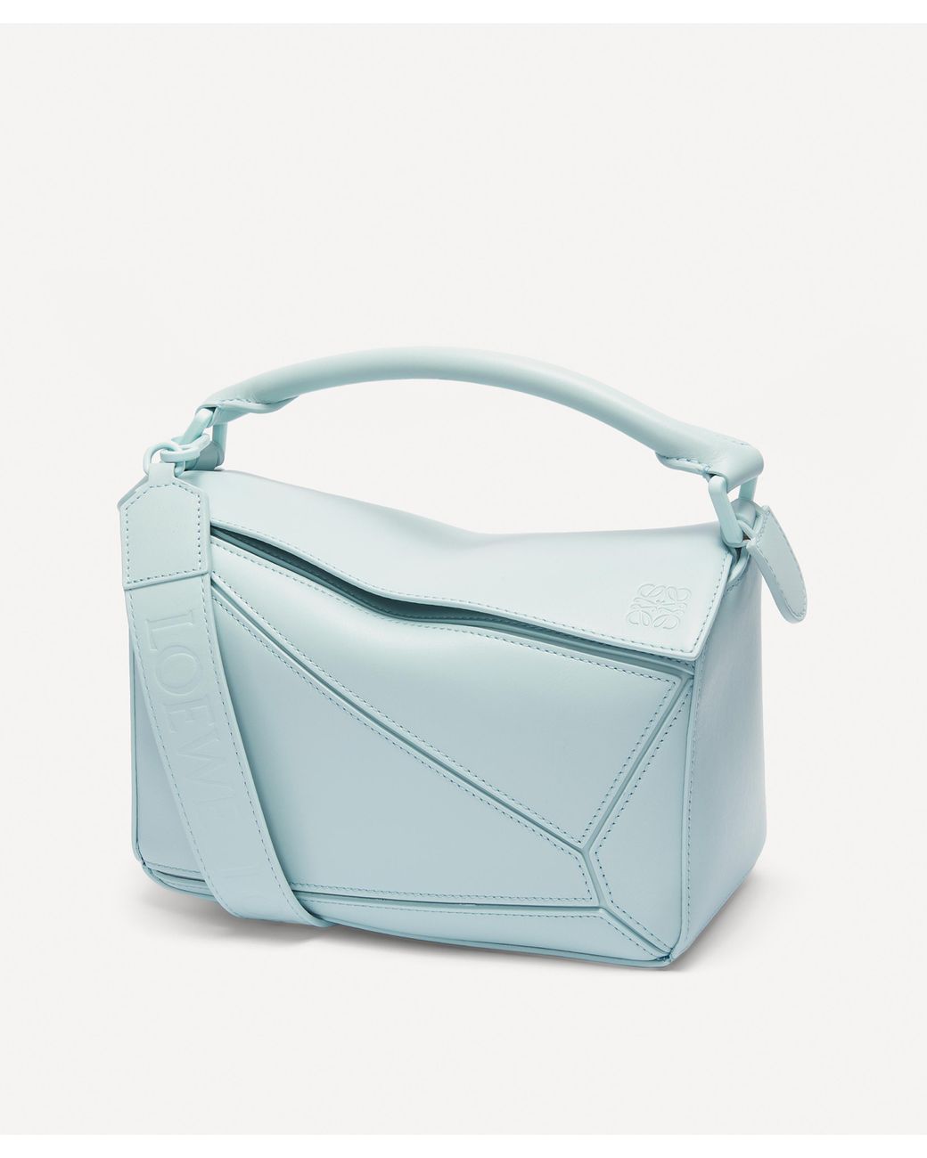 Loewe Small Puzzle Satin Leather Shoulder Bag in Blue | Lyst