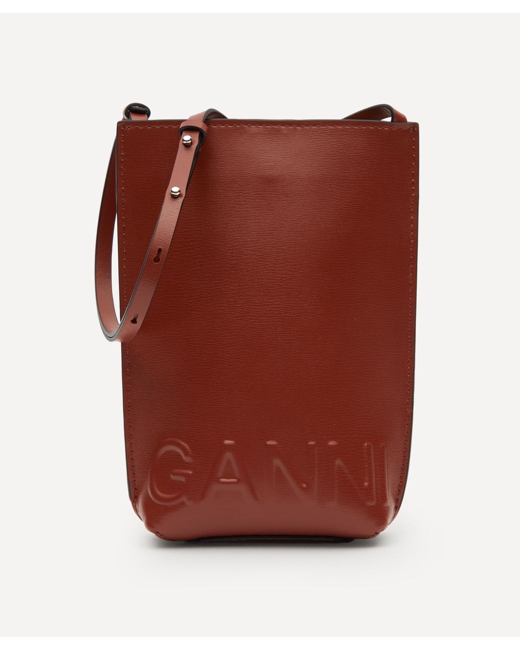 Ganni Recycled Leather Mini Crossbody Bag in Brown Lyst Australia