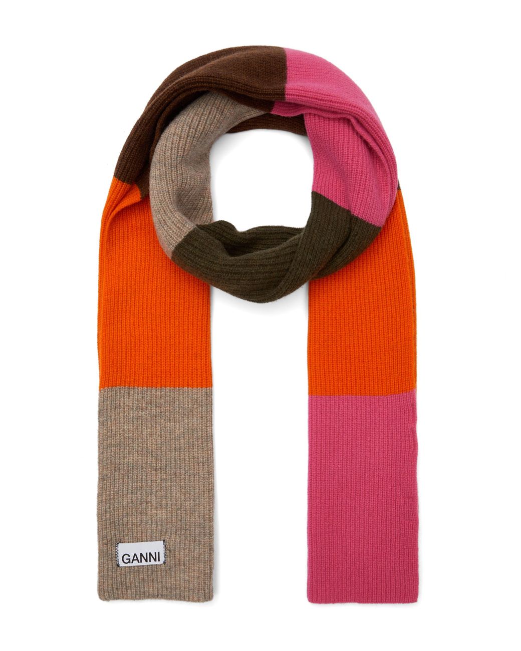 Ganni Graphic Wool Scarf in Red Womens Scarves and mufflers Ganni Scarves and mufflers 