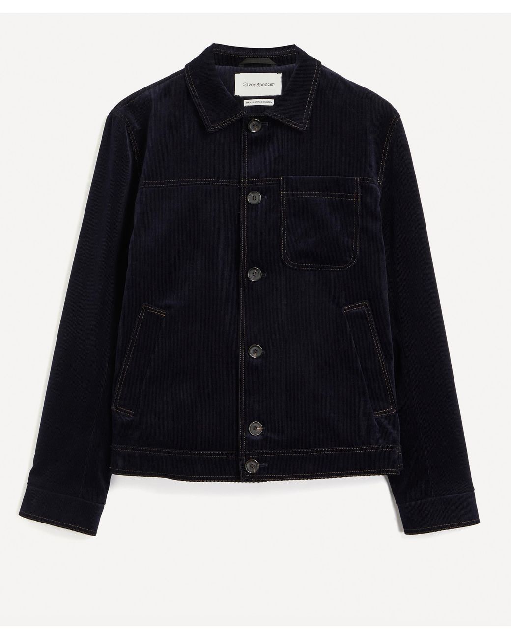 Oliver Spencer Cotton Buffalo Cord Jacket in Navy (Blue) for Men | Lyst