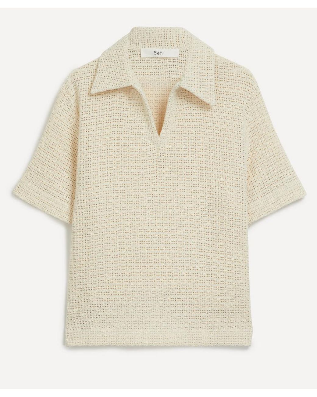トップス Sefr mate short sleeve Séfr Mate Short Sleeve V Neck Linen Shirt In Ecru | ModeSens