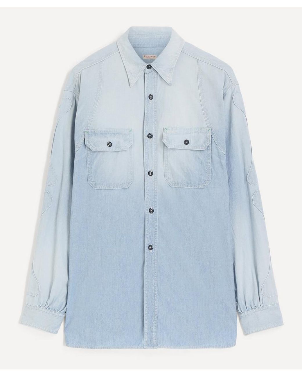 Kapital Blue Chambray Bone Patch Ventilator Denim Shirt for men