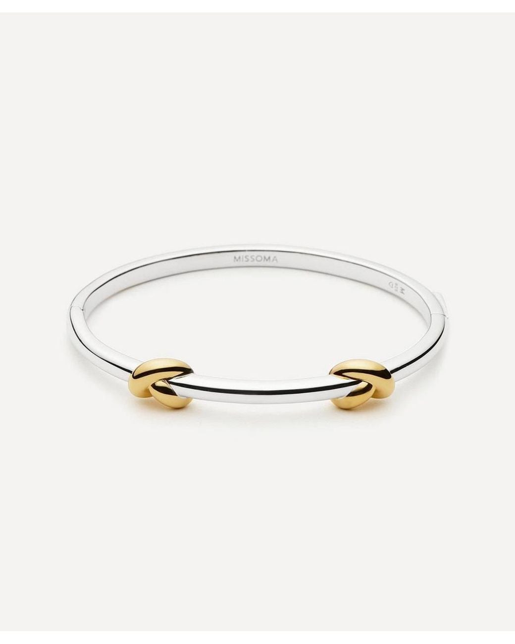 Missoma White X Lucy Williams Mixed Metal Knot Hinged Bangle Bracelet
