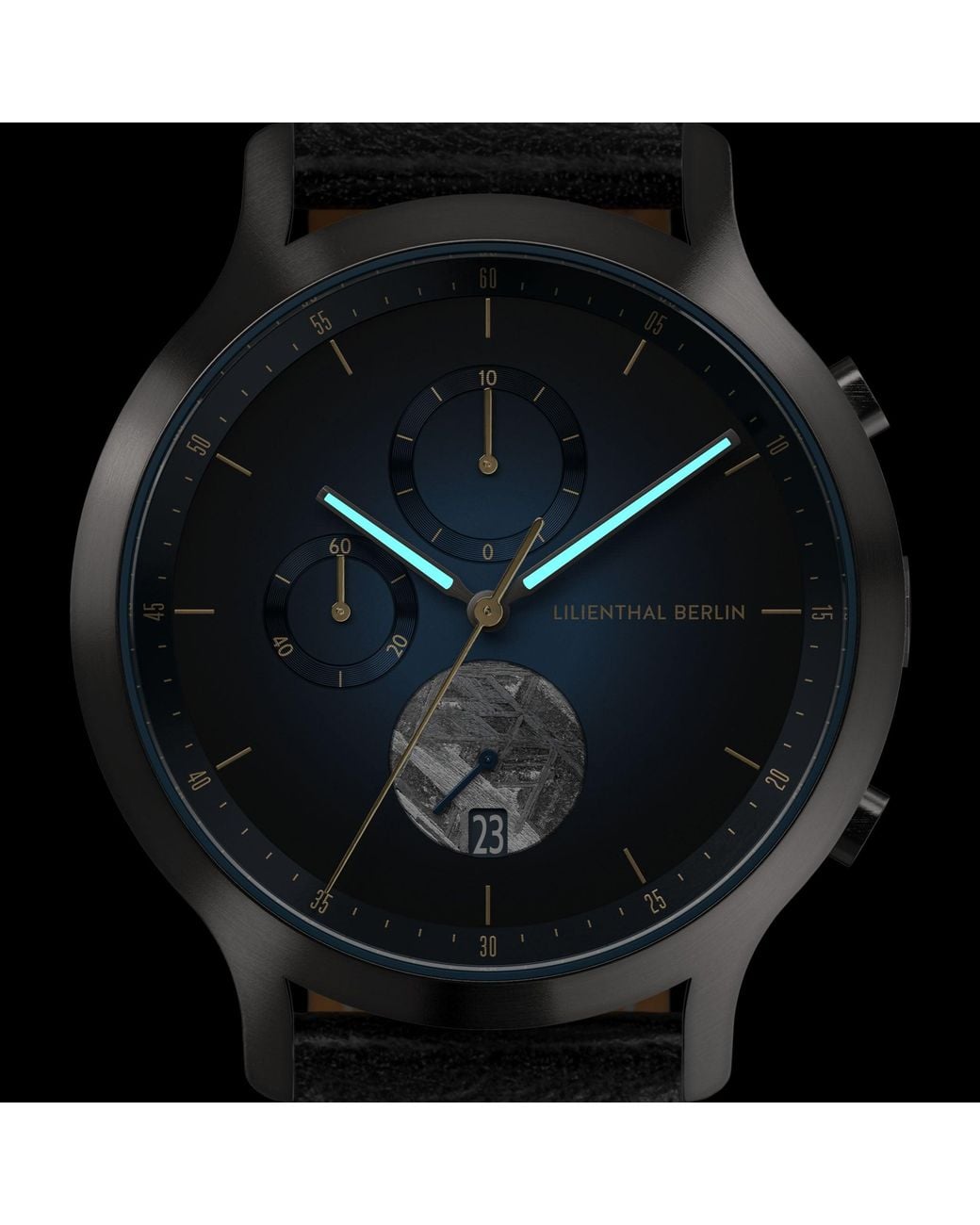 Lilienthal Berlin Chronograph Meteorite – Midnight in Black für Herren