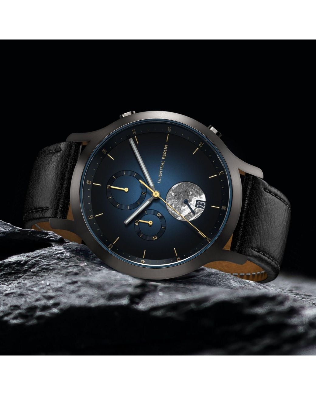 Lilienthal Berlin Chronograph Meteorite – Midnight in Black für Herren