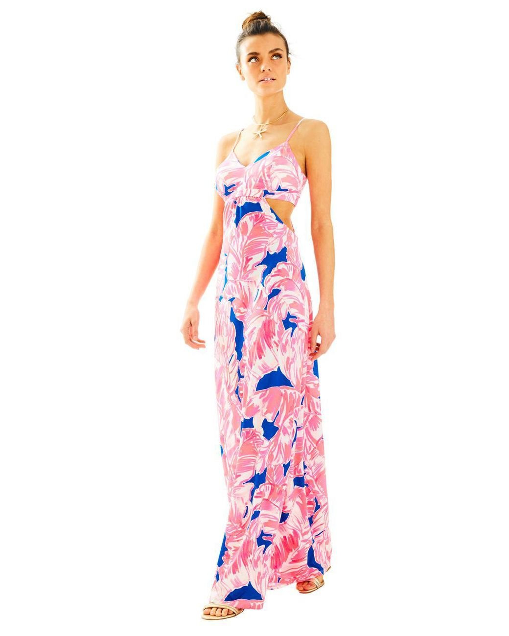 Lilly Pulitzer Synthetic Linley Cut-out Maxi Dress in Pink | Lyst