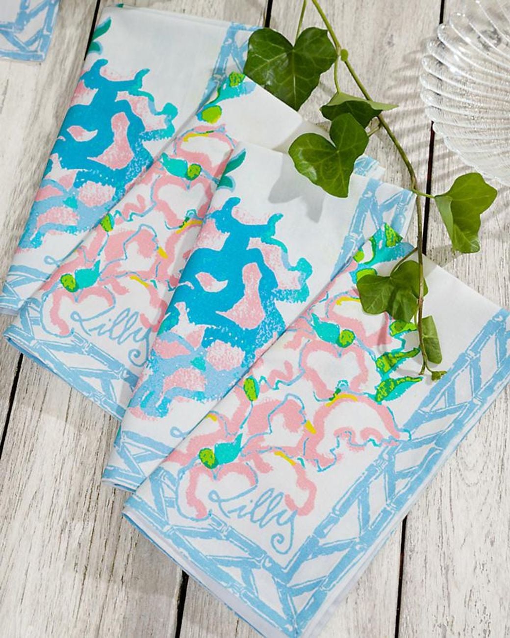 Lilly Pulitzer Blue Engineered Printed Dinner Napkins