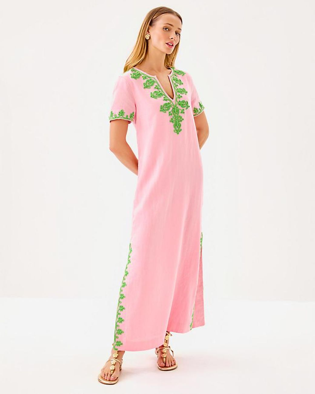knee length dresses for ladies Lilly Pulitzer Rozalie Linen Maxi Dress