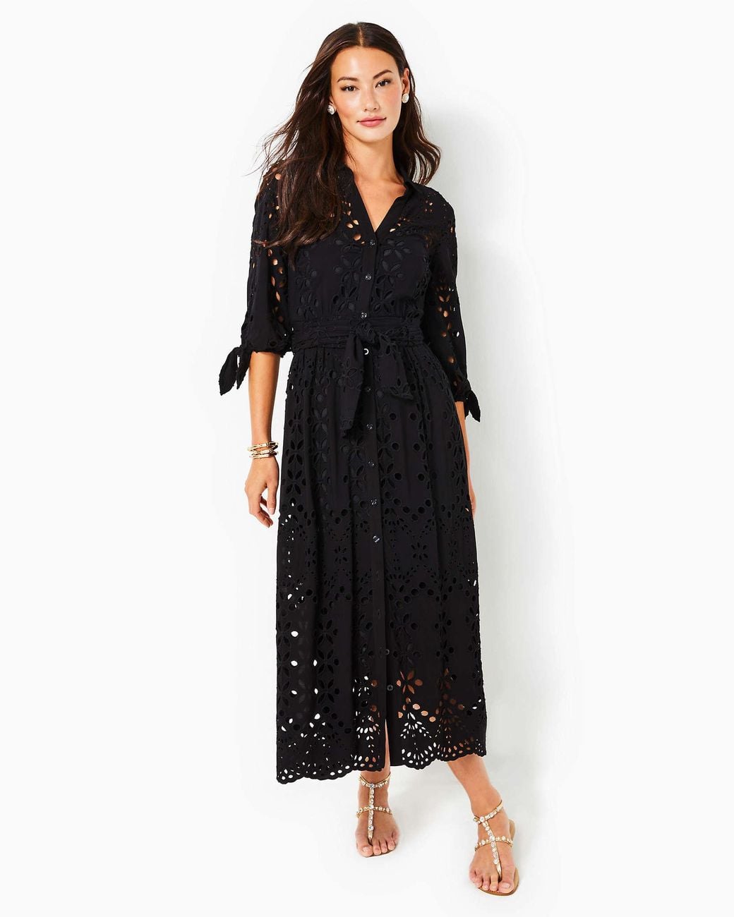 amrita eyelet midi dress NWT $348 Lilly Pulitzer Amrita Midi Eyelet Dress 00 in True Navy Soiree  Eyelet