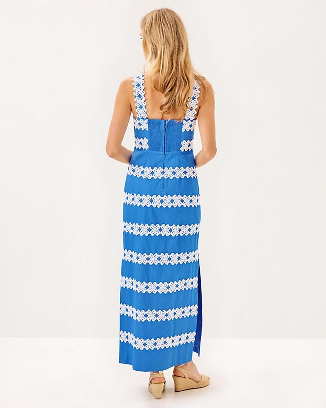 lilly pulitzer blue maxi dress Lilly Pulitzer NWT Serena Maxi Dress Blue Tang Flocking Fabulous $208 SIze 14,16