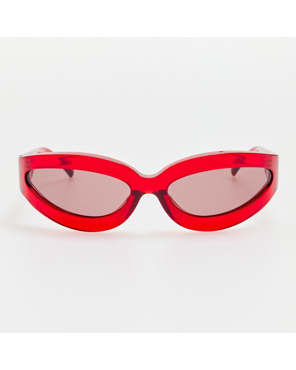 The Attico x Linda Farrow Red Agnes Wrap Sunglasses