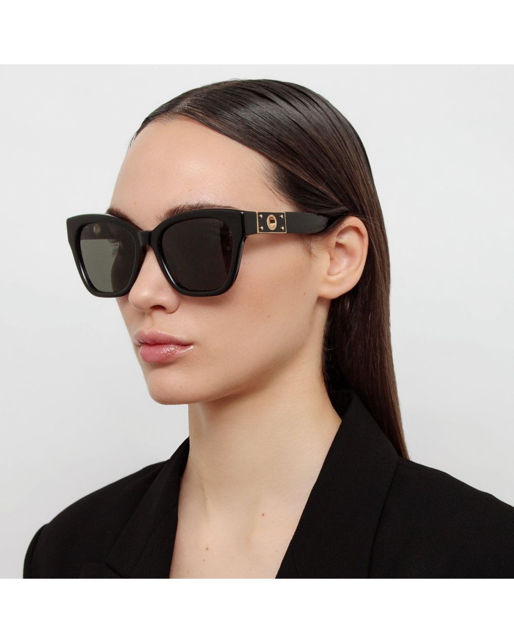 Linda Farrow Black Tamara Sunglasses