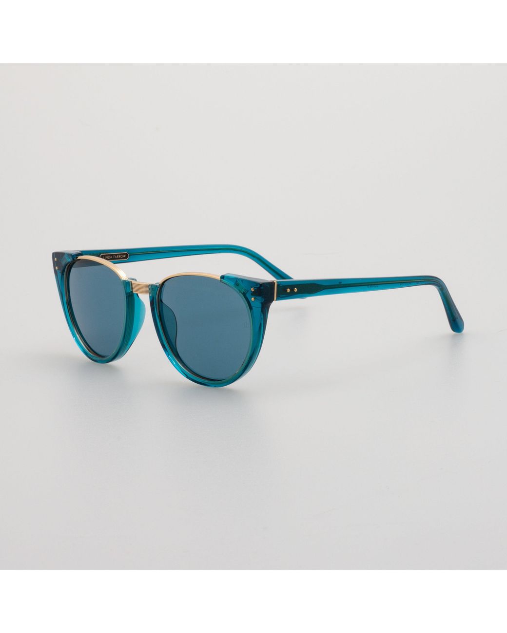Linda Farrow Iris Oval Sunglasses in Blue | Lyst UK display picture 1