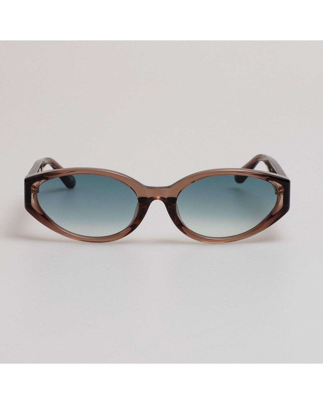 Linda Farrow Blue Lyra Oval Sunglasses