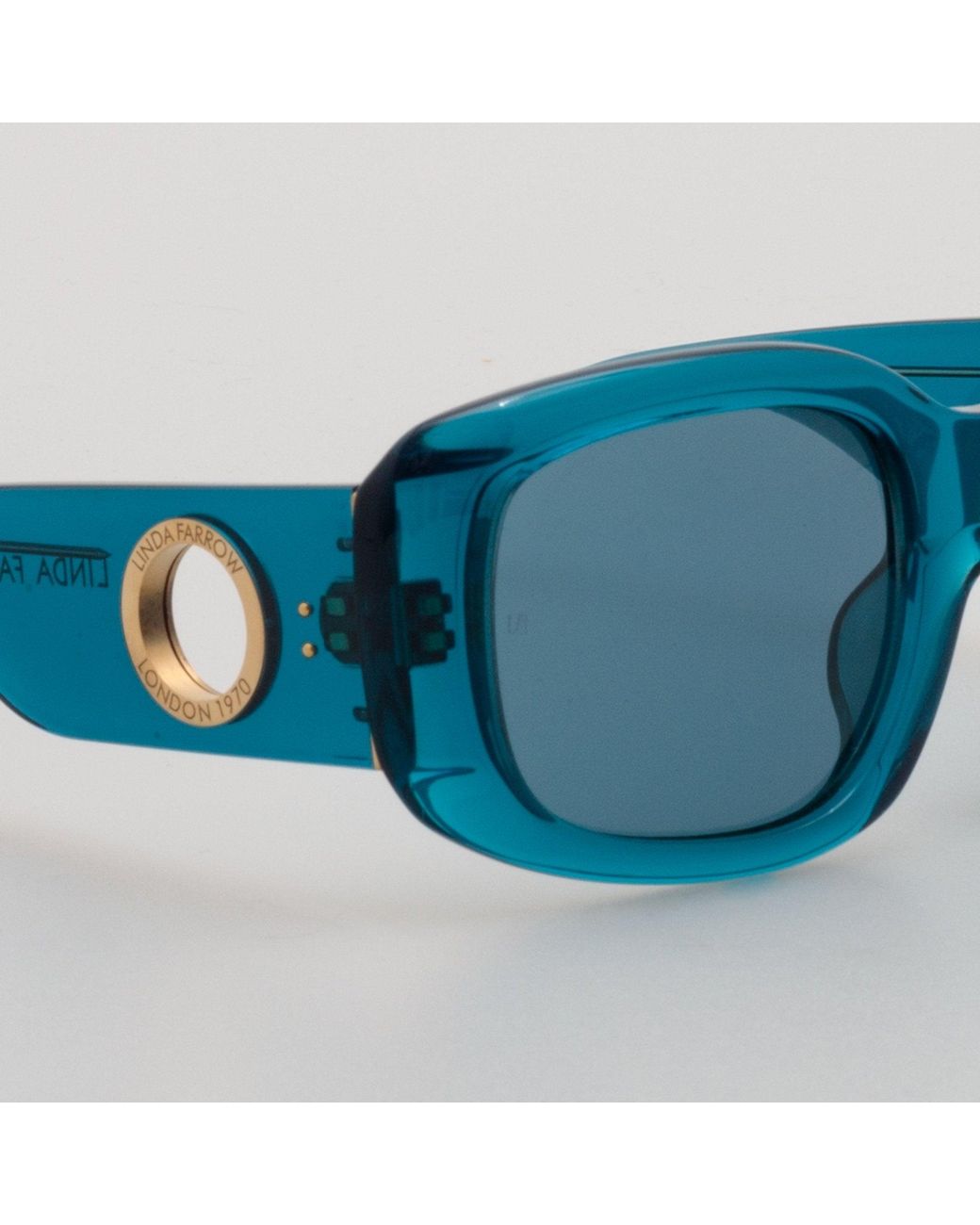 Linda Farrow Blue Celeste Oversize Sunglasses