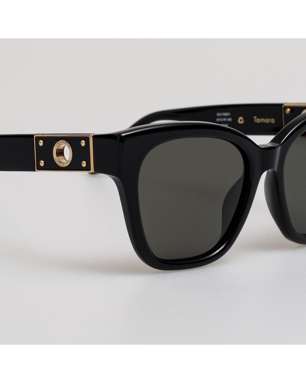 Linda Farrow Black Tamara Sunglasses