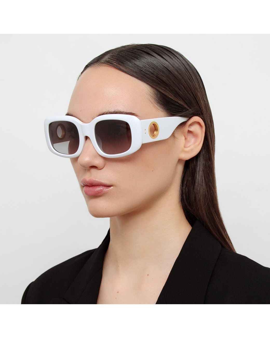 Linda Farrow Gray Celeste Oversize Sunglasses
