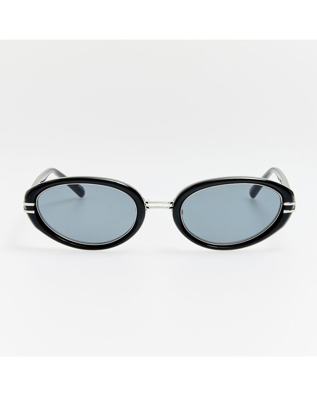 The Attico x Linda Farrow Brown Ambra Oval Sunglasses