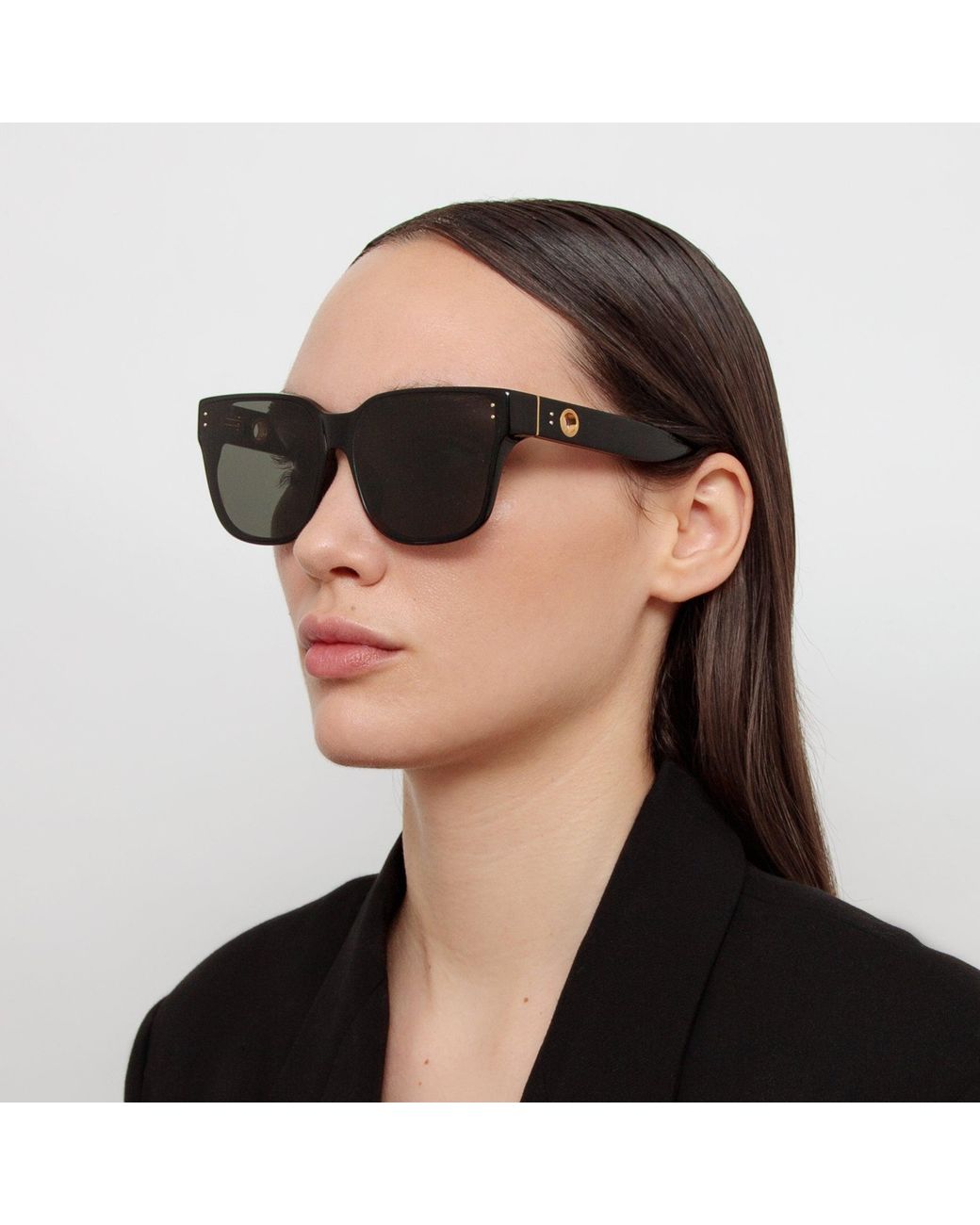 Linda Farrow Black Rui Oversize Sunglasses