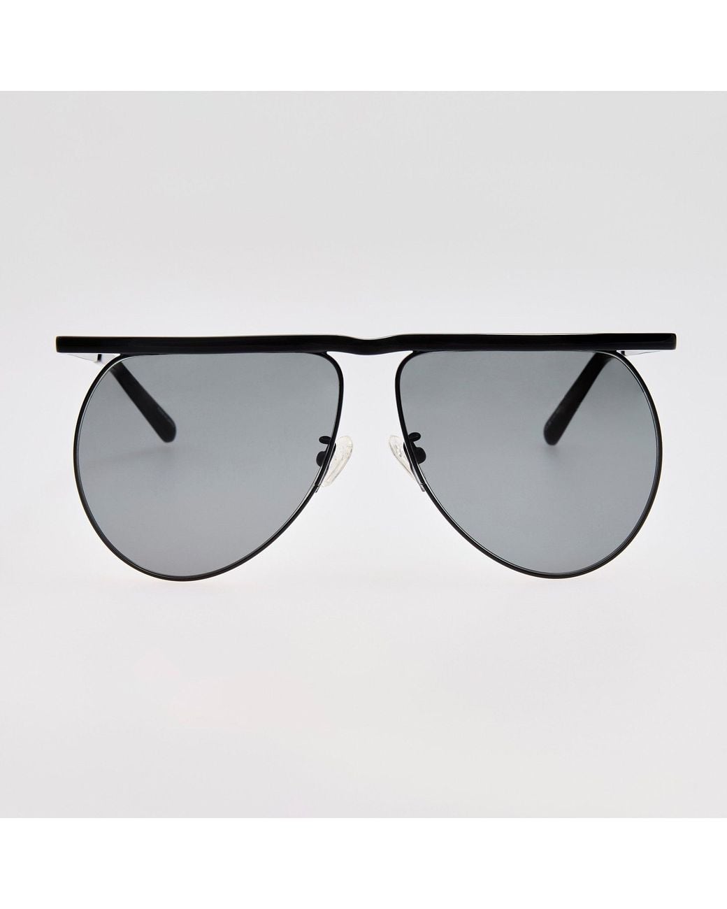 The Attico x Linda Farrow Black Mina Aviator Sunglasses