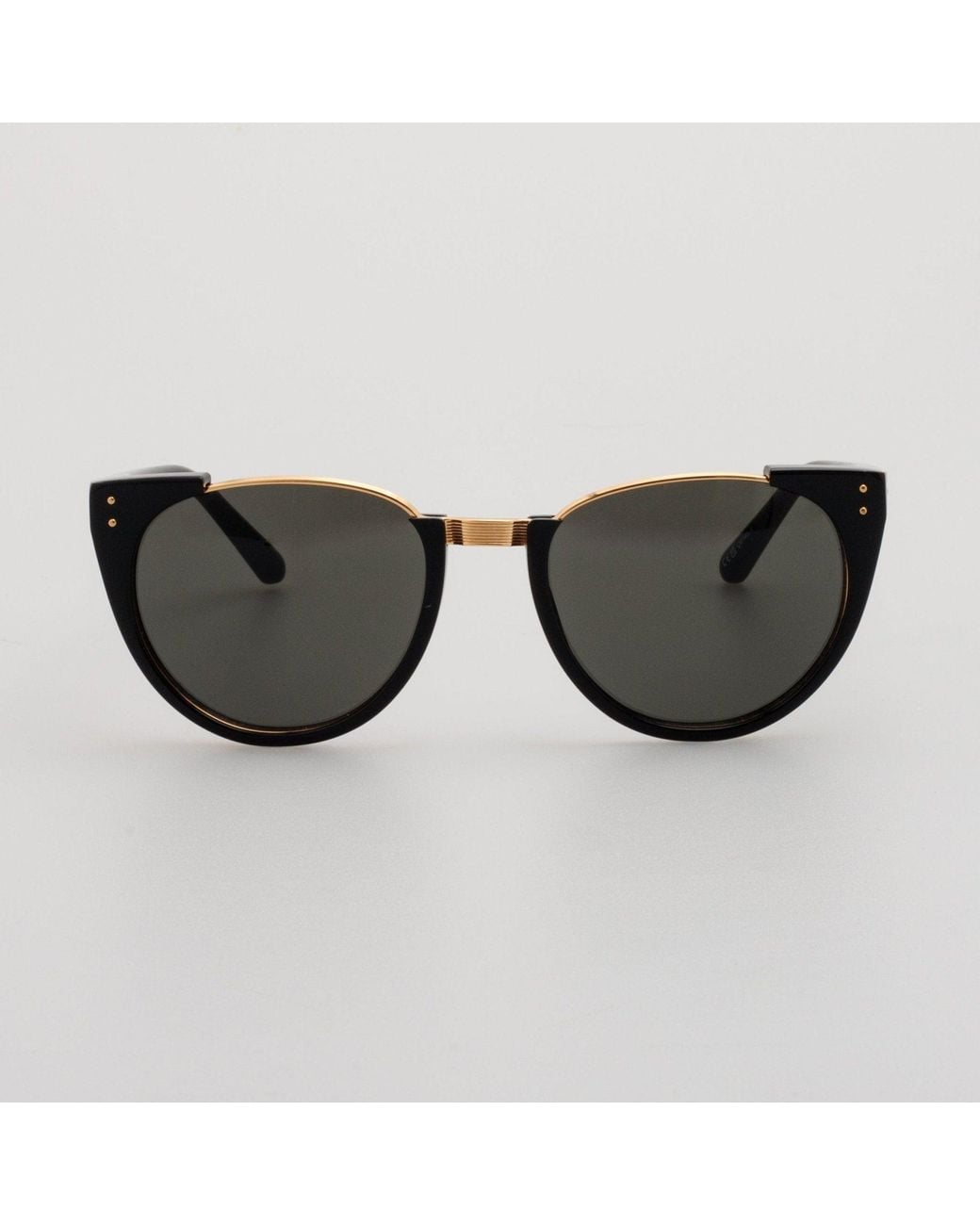 Linda Farrow Brown Iris Oval Sunglasses