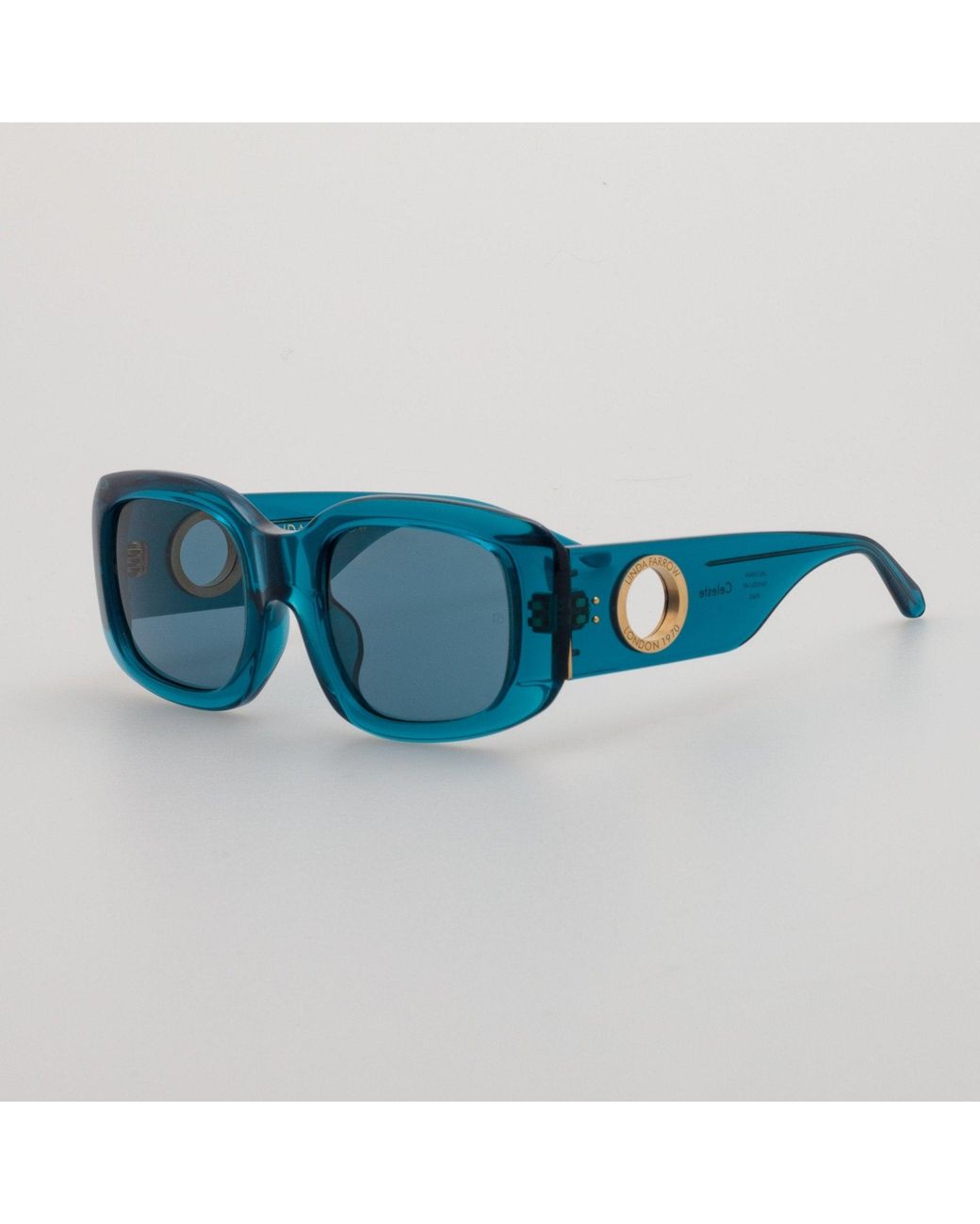 Linda Farrow Blue Celeste Oversize Sunglasses
