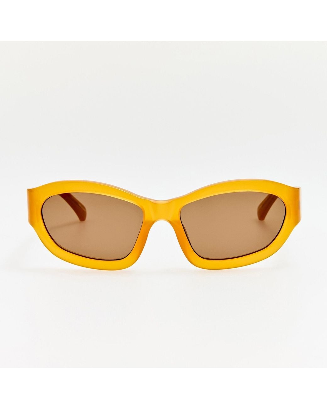Linda Farrow Yellow Wrap Sunglasses
