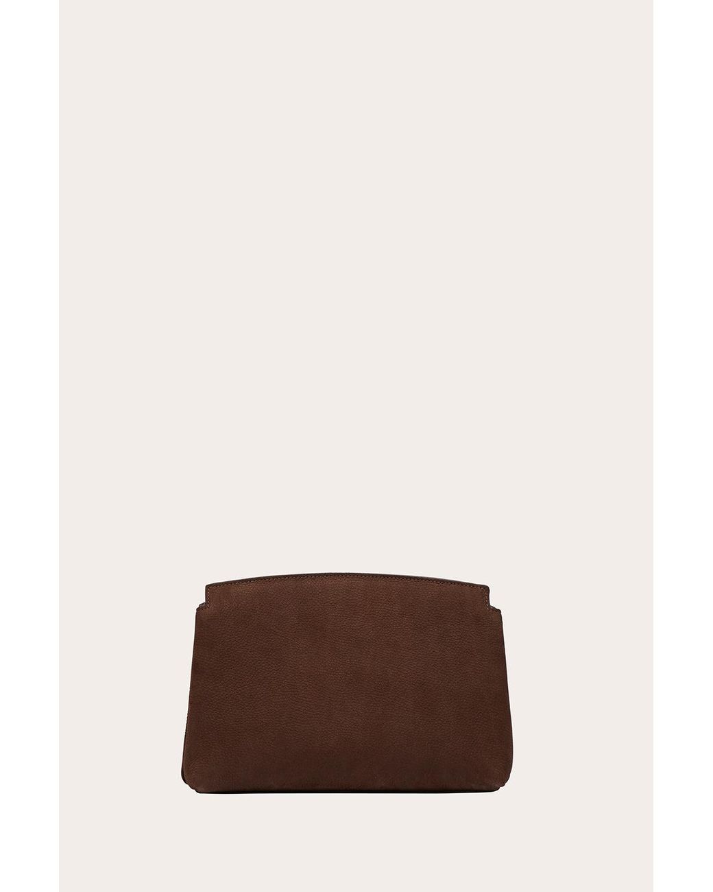 Liffner Brown Pushlock Pouch Walnut Nubuck