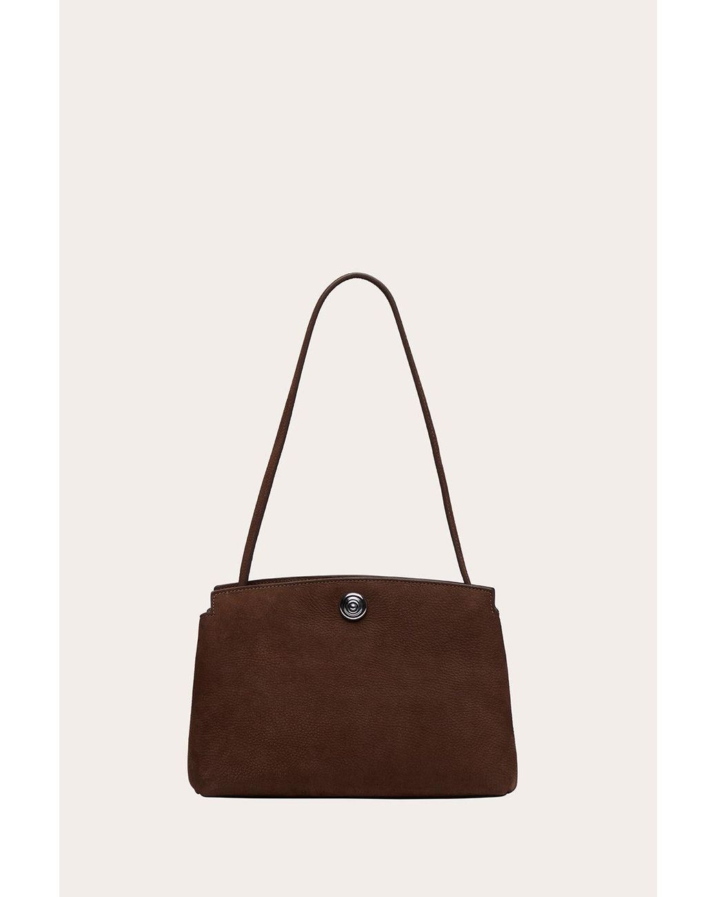 Liffner Brown Pushlock Pouch Walnut Nubuck