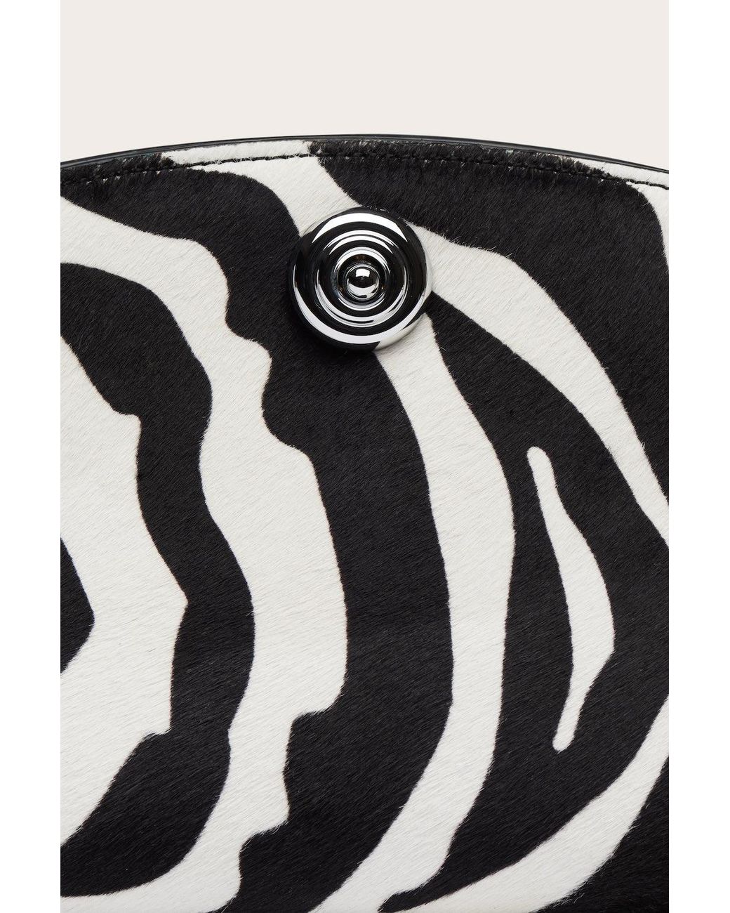 Liffner Black Pushlock Clutch Zebra
