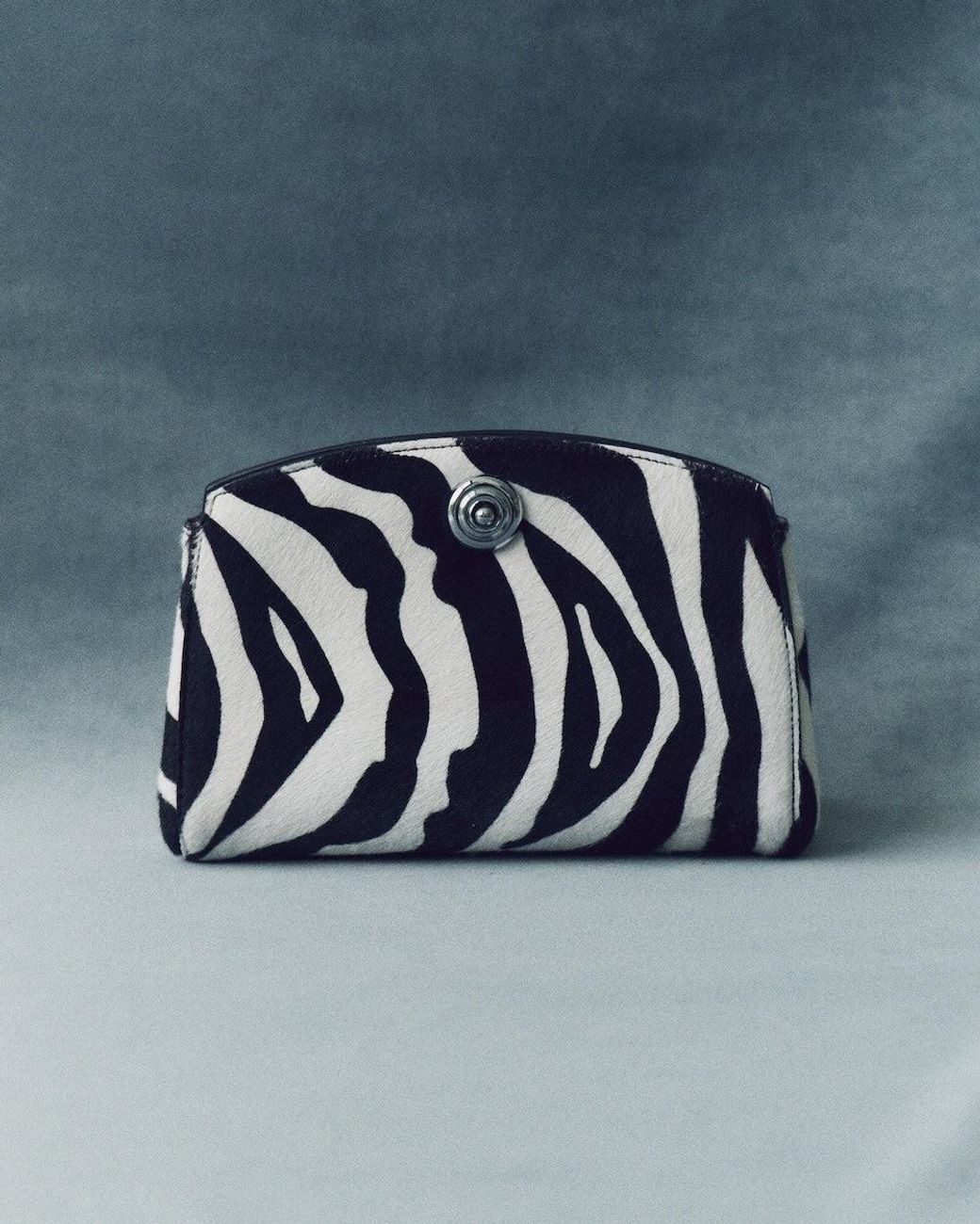 Liffner Black Pushlock Clutch Zebra