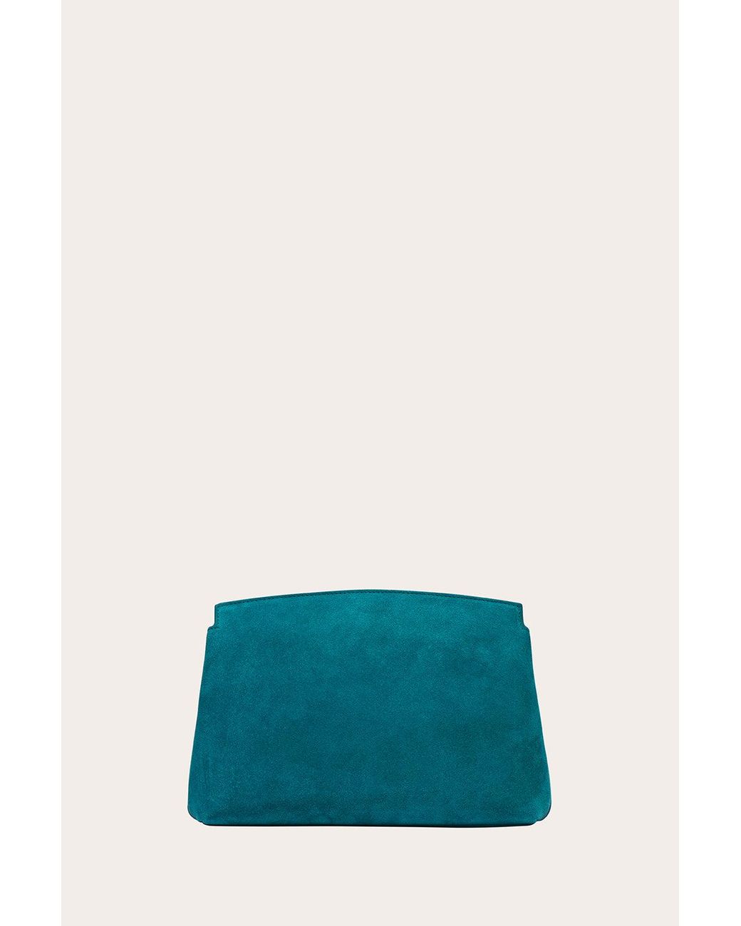 Liffner Green Pushlock Pouch Deep Jade Suede