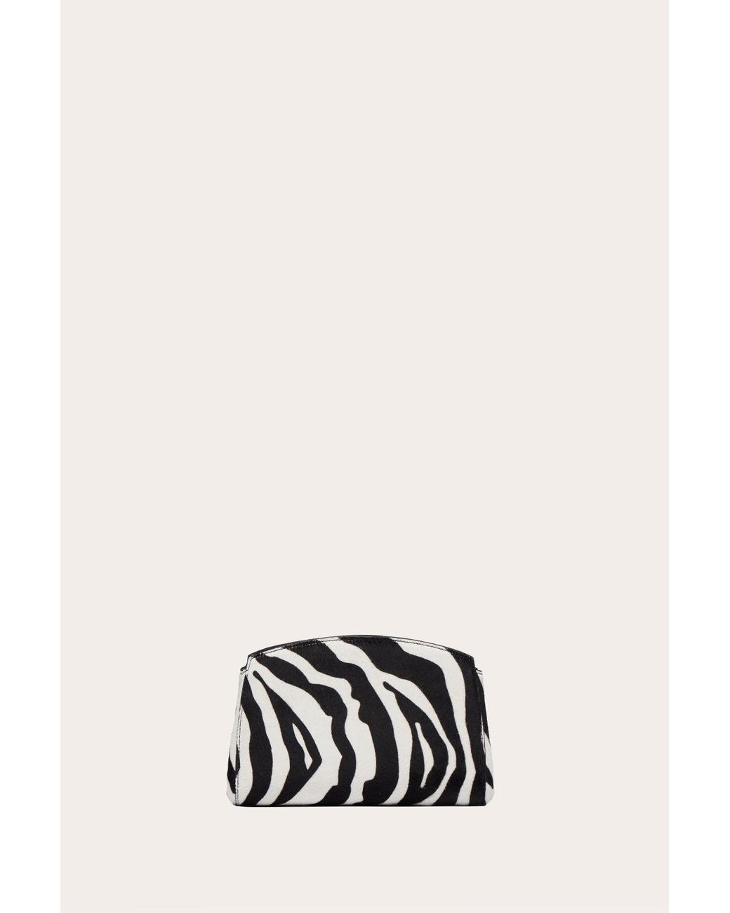 Liffner Black Pushlock Clutch Zebra