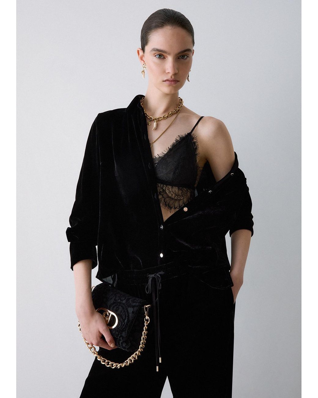 Liu Jo Black Samtbluse