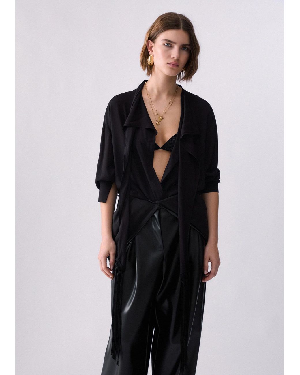 Camicia Con Sciarpa di Liu Jo in Black