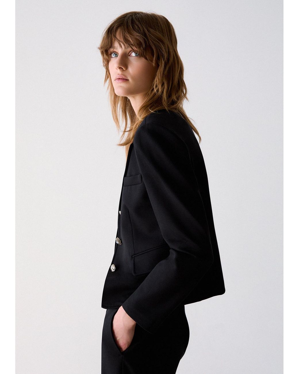 Blazer Slim Fit Liu Jo de color Black