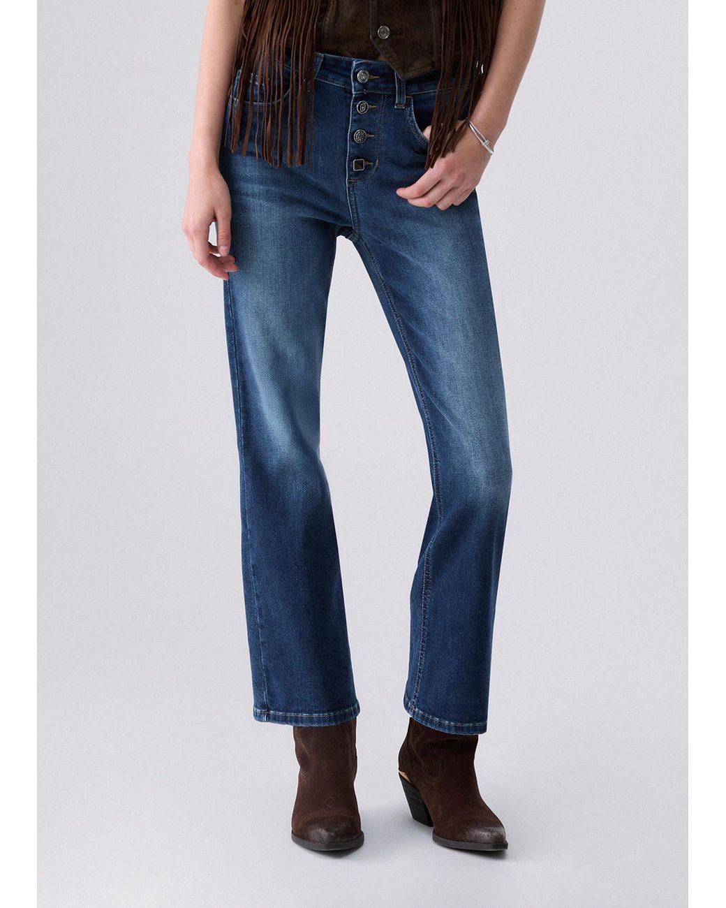 Vaqueros Bootcut Con Botones De Joya Liu Jo de color Blue
