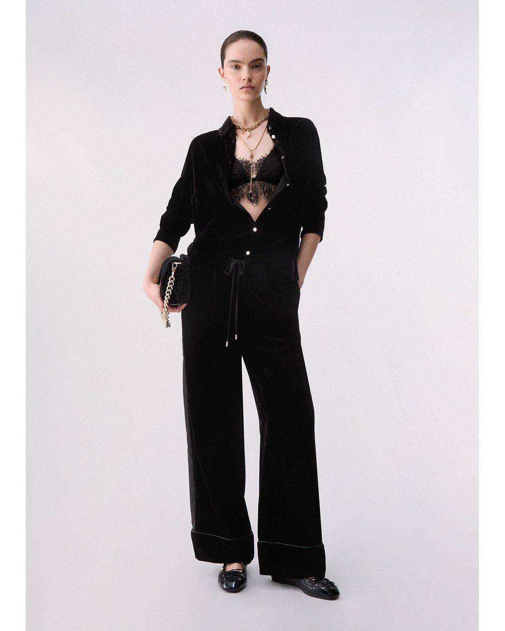 Liu Jo Black Samtbluse