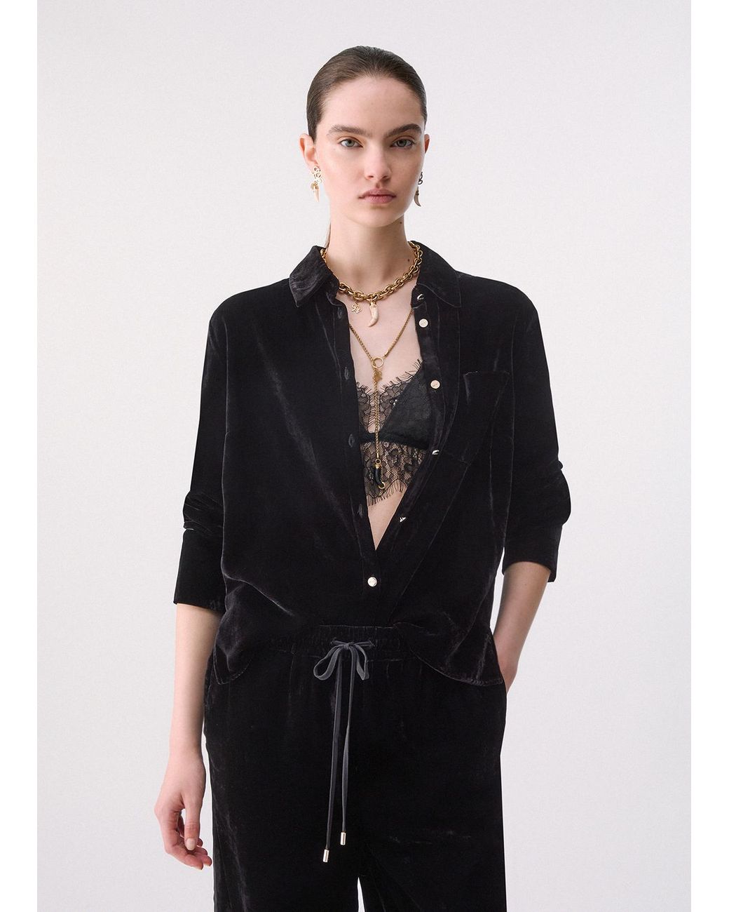 Liu Jo Black Samtbluse