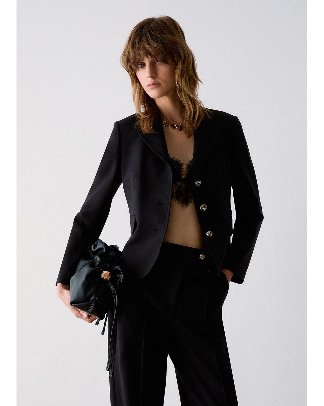 Blazer Slim Fit Liu Jo de color Black